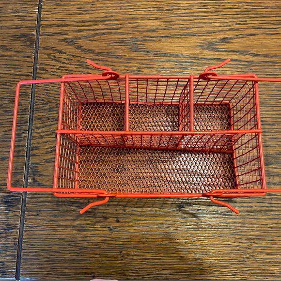 Vibrant Red Metal Storage Basket - Picture 2 of 2